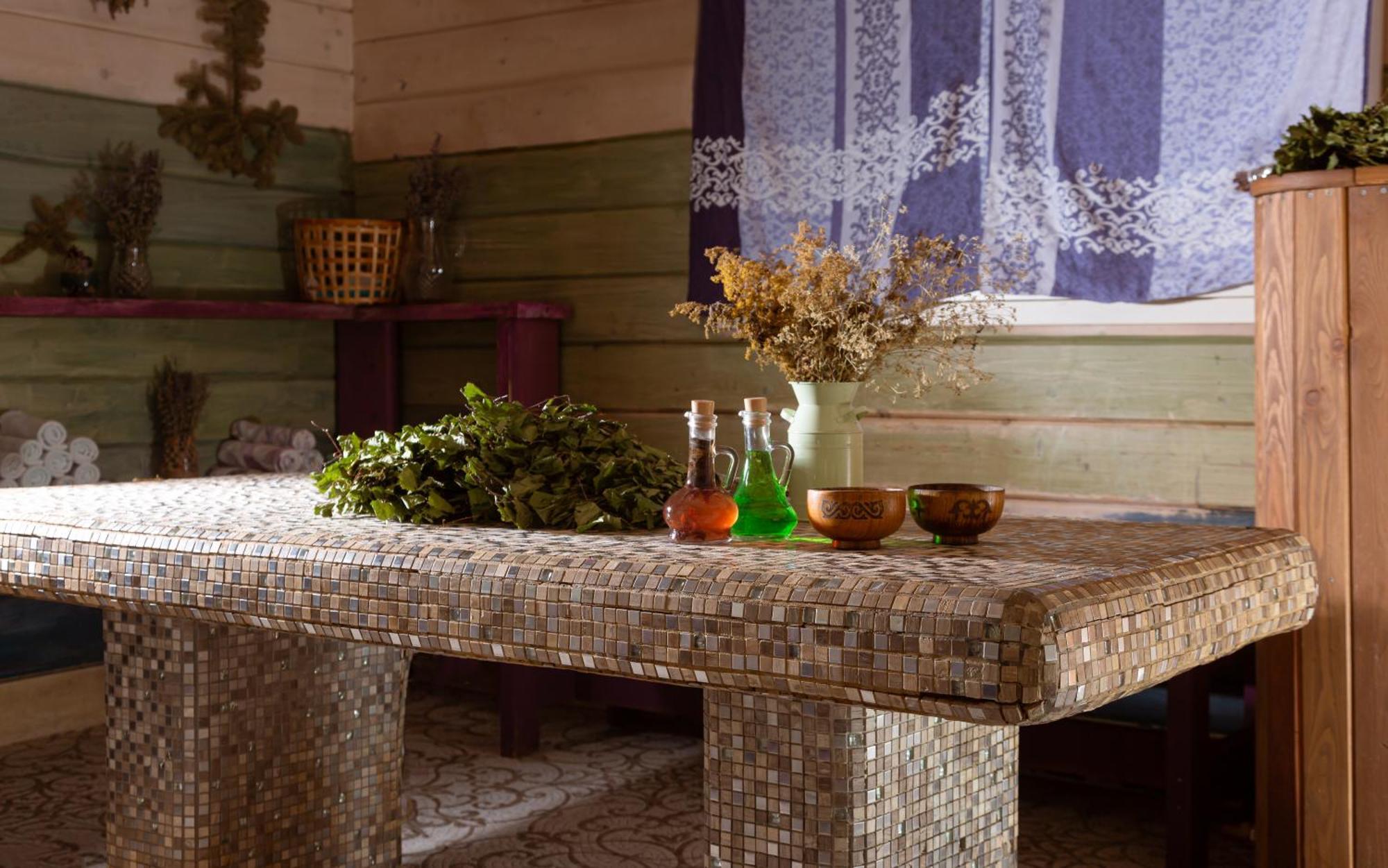 博罗沃厄里克瑟斯酒店 Shchūchīnsk 外观 照片 A stone table in a sauna